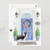 Collie縁ど引っ越し案内はがき ポストカード (正面/裏面)