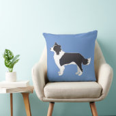 Collie 縁ど Black Dog Bread側面図シルエット クッション (椅子)