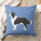 Collie 縁ど Black Dog Bread側面図シルエット クッション (ブランケット)