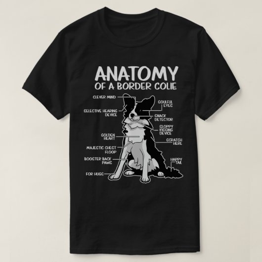 Collie 縁ど Mom、おもしろいAnatomy of a Coll Tシャツ (デザイン正面)