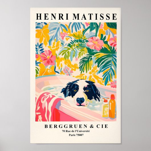 Collie 縁ど Wall Art, Eutitic Poster, おもしろいBa ポスター (正面)