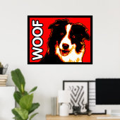 Collie 縁ど WOOFポスター ポスター (ホームオフィス)