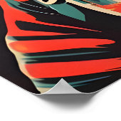 Collie Astronaut Poster, Collie Retro Print ポスター (角)