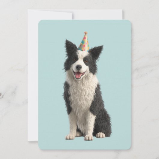 Collie Birthday Party 招待状 (正面)