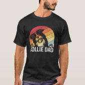 Collie dad collie dogs dad walking collie tシャツ (正面)