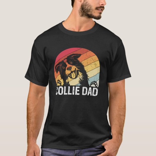 Collie dad collie dogs dad walking collie tシャツ (正面)