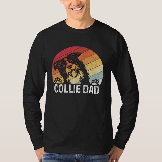 Collie dad collie dogs dad walking collie tシャツ (正面)