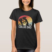Collie dad collie dogs dad walking collie tシャツ (正面)