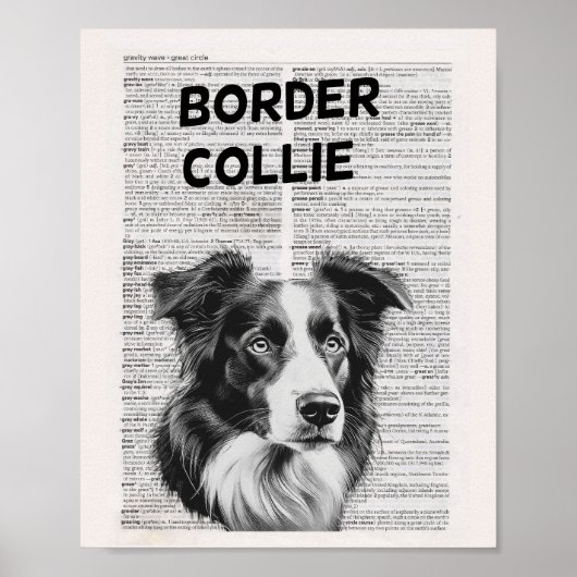 Collie Dictionary縁どページのアートワーク ポスター (正面)