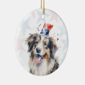 Collie Dog, 4th of july Personalized セラミックオーナメント (右)