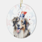 Collie Dog, 4th of july Personalized セラミックオーナメント (左)