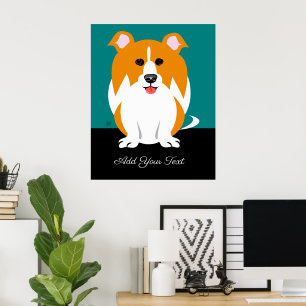 Collie Dog Cartoon Artポスター ポスター