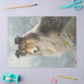 Collie Dog Decopage Decopaging 薄葉紙 (クラフト)