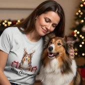 Collie dog - Festive Collie Tシャツ