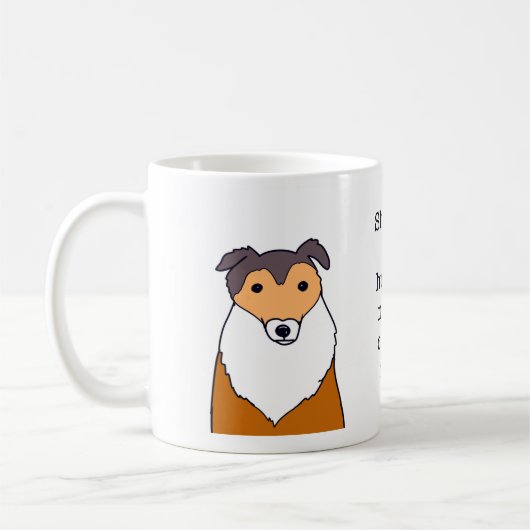 Collie Dog Funny Coffee Lover Design コーヒーマグカップ (左)