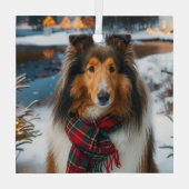 Collie Holiday ガラスオーナメント (裏面)