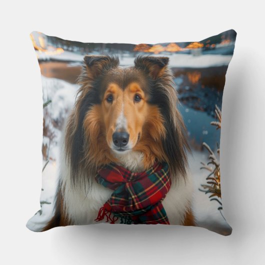 Collie Holiday クッション (正面)