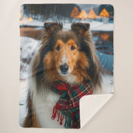 Collie Holiday Sherpa Blanket シェルパブランケット