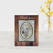 Collie/Husky Photo & Wood Thank 空白の You カード (黄色い花)