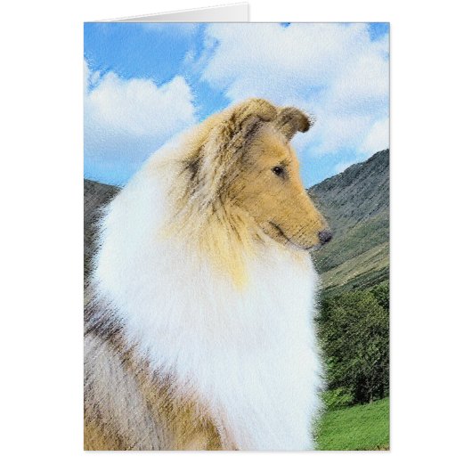 Collie in Mountains (Rough) 絵画's - Dog Art (正面)