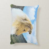 Collie in Mountains (Rough) 絵画's - Dog Art アクセントクッション (裏面(縦))