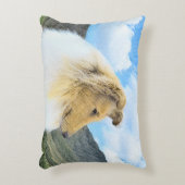 Collie in Mountains (Rough) 絵画's - Dog Art アクセントクッション (正面(垂直))