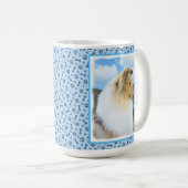 Collie in Mountains (Rough) 絵画's - Dog Art コーヒーマグカップ (正面右)