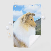 Collie in Mountains (Rough) 絵画's - Dog Art ゴルフタオル (インサイチュ)