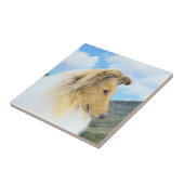 Collie in Mountains (Rough) 絵画's - Dog Art タイル (側面)