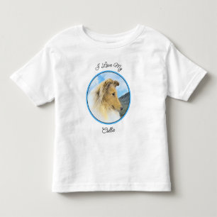 Collie in Mountains (Rough) 絵画's - Dog Art トドラーTシャツ
