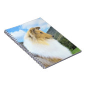 Collie in Mountains (Rough) 絵画's - Dog Art ノートブック (右側)