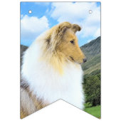 Collie in Mountains (Rough) 絵画's - Dog Art バンティングフラッグ (第2の旗)