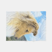 Collie in Mountains (Rough) 絵画's - Dog Art フリースブランケット (正面(横))