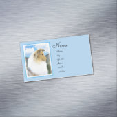 Collie in Mountains (Rough) 絵画's - Dog Art マグネット名刺 (インサイチュ)