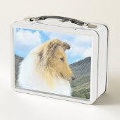 Collie in Mountains (Rough) 絵画's - Dog Art メタルランチボックス (裏面)