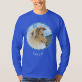 Collie in Mountains (Rough) 絵画's - Dog Art Tシャツ (正面)