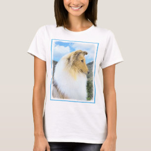 Collie in Mountains (Rough) 絵画's - Dog Art Tシャツ