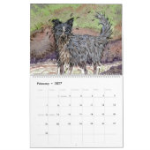 Collie Joy縁どカレンダー、1か月のページ/写真 カレンダー (2月 2027)