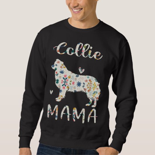 Collie Mama Floral Dog Mom Love スウェットシャツ (正面)