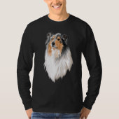 Collie Rough Collie Cute Dog Long Hair Tシャツ (正面)