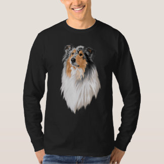 Collie Rough Collie Cute Dog Long Hair Tシャツ
