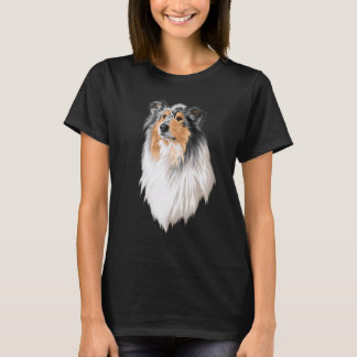 Collie Rough Collie Cute Dog Long Hair Tシャツ