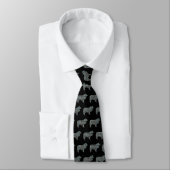 Collie Rough Dog Yellow & Black Grid Black Tie ネクタイ (タイ)