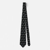 Collie Rough Dog Yellow & Black Grid Black Tie ネクタイ (正面)