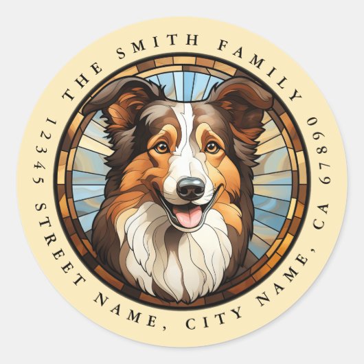 Collie Round Stickers ラウンドシール (正面)