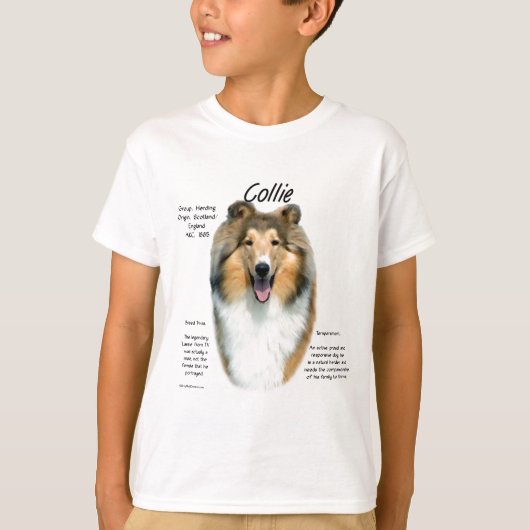 Collie (sable rough)履歴デザイン tシャツ (正面)