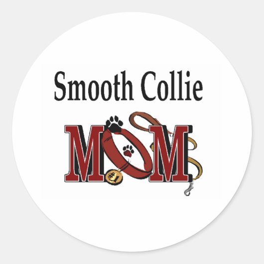 Collie Smooth Momステッカー ラウンドシール (正面)
