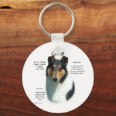 Collie (tri smooth)ヒストリデザイン キーホルダー (正面)