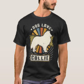 Collie Vintage Classic Retro Dog Tシャツ (正面)