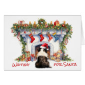 Collie Wait 縁ど for Santa Christmas Fireplace (正面横)